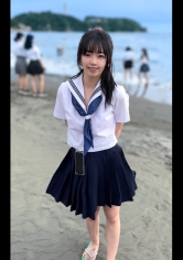 K②【個人撮影】江ノ島の海で見つけたピンクの水玉水着ちゃん_最強のプリケツ美小女の生ハメ映像放出